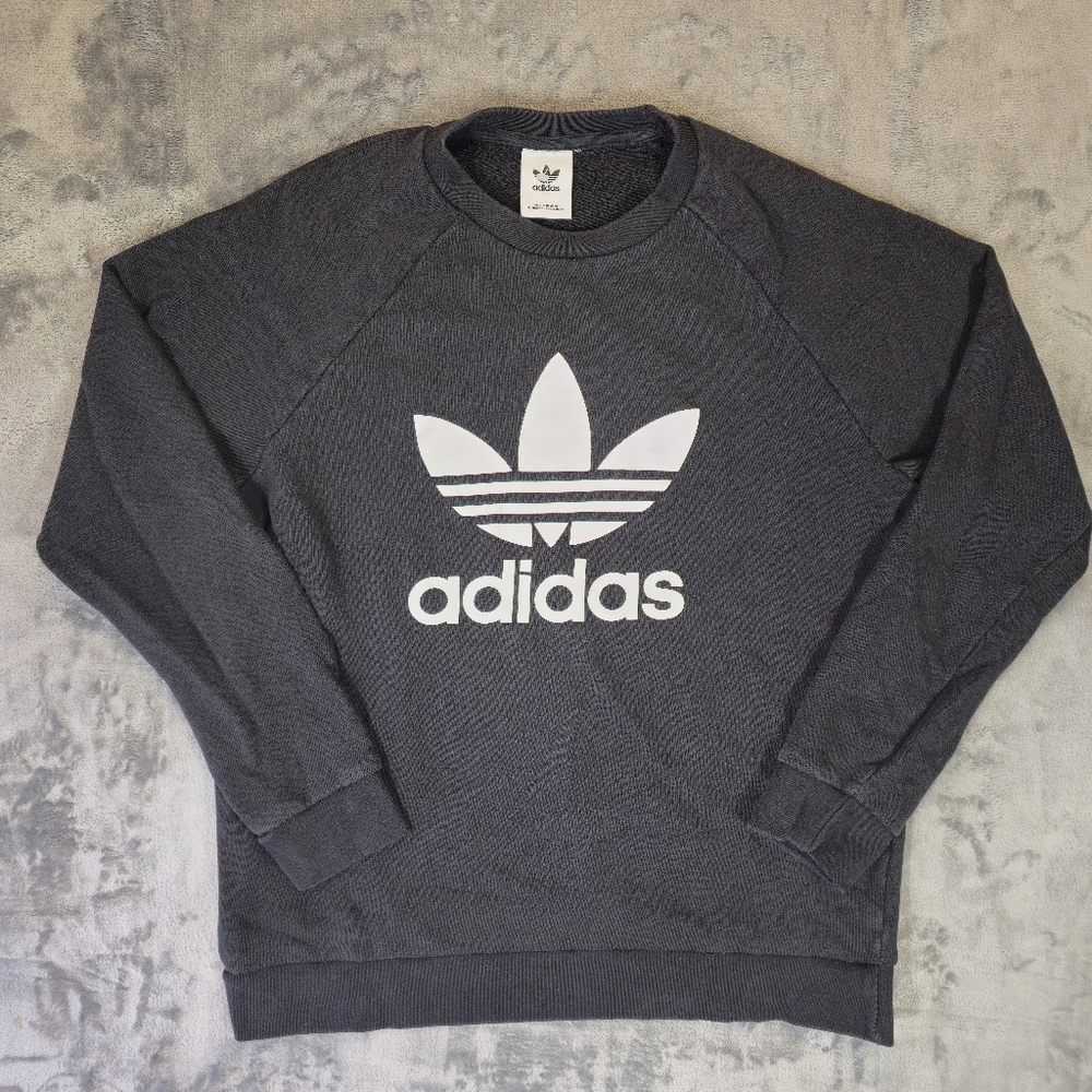 Adidas Orginials Trefoil Crewneck Sweatshirt Sizr Large Black Logo
